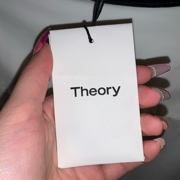 Theory Detachable Velvet Collar Fancy Button Down White Shirt –– NWT - Picture 15 of 17